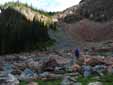 Approaching the Headwall below Fitzwilliam Basin